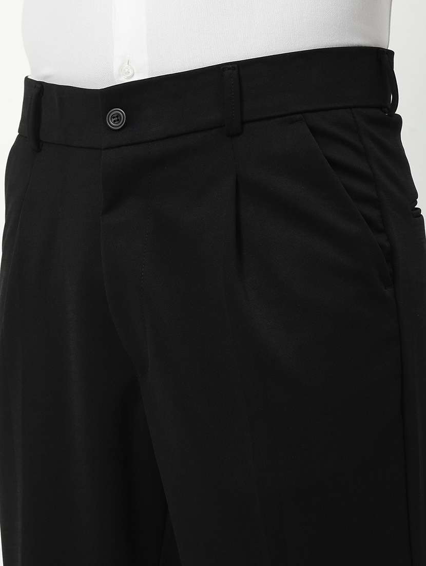 men mid rise solid pleated formal trouser - 21720898 -  Standard Image - 5