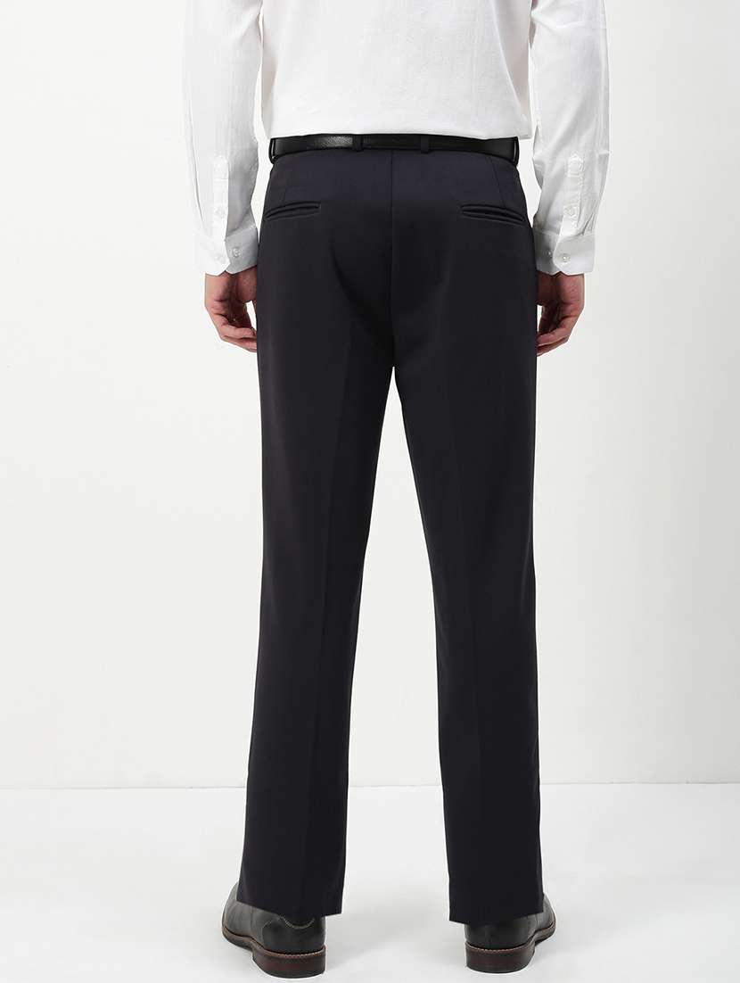 men mid rise solid pleated formal trouser - 21720903 -  Standard Image - 3