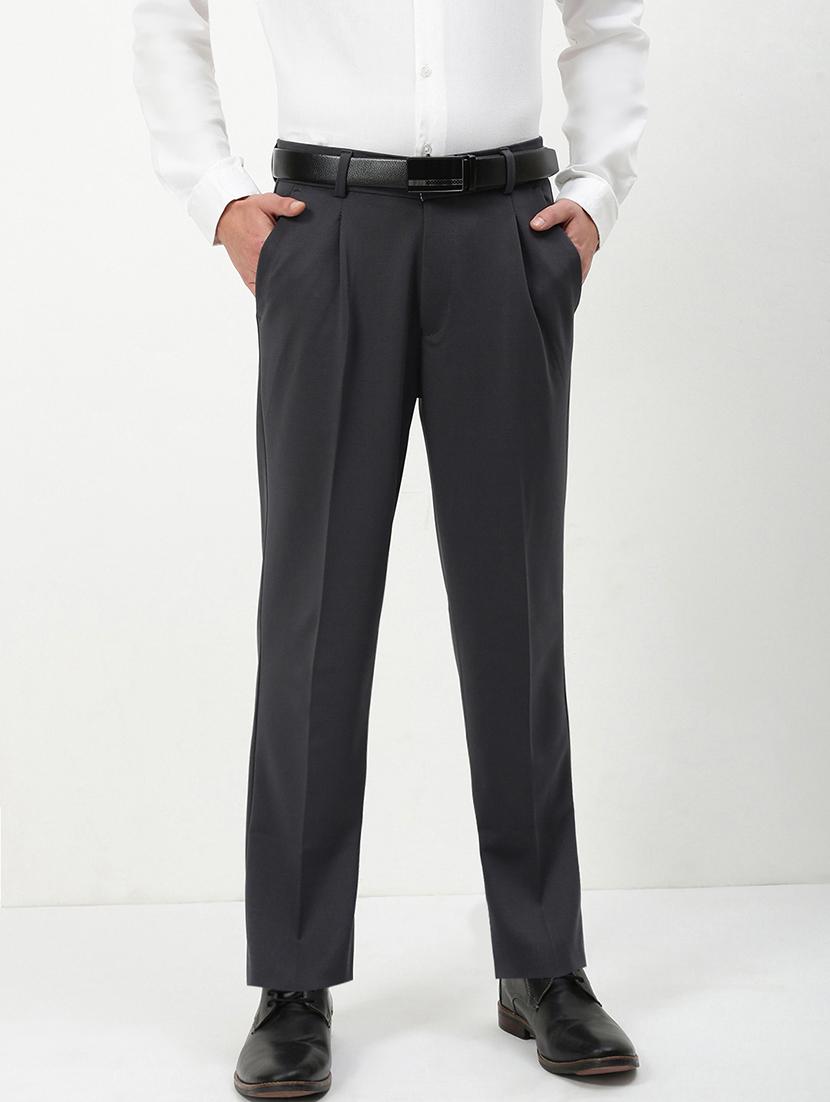 men mid rise solid pleated formal trouser - 21720905 - Zoom Image - 0