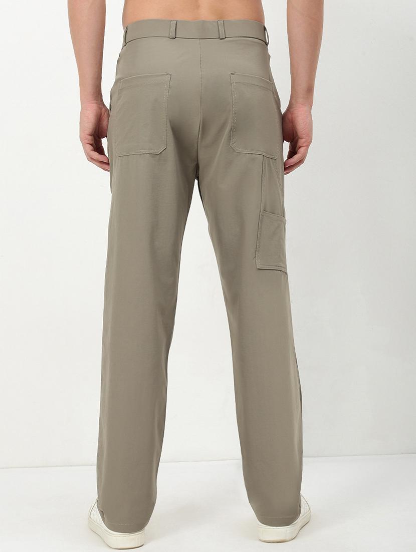 men low rise solid flat front casual trouser - 21720908 - Standard Image - 3