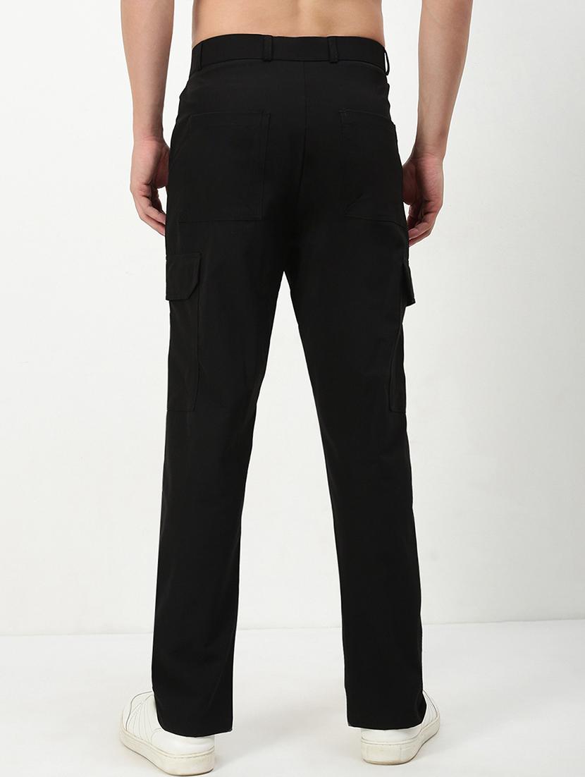 men low rise solid flat front casual trouser - 21720909 - Standard Image - 3