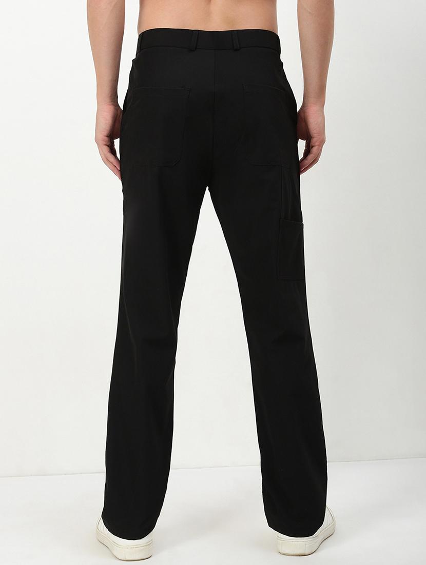 men low rise solid flat front casual trouser - 21720910 - Standard Image - 3
