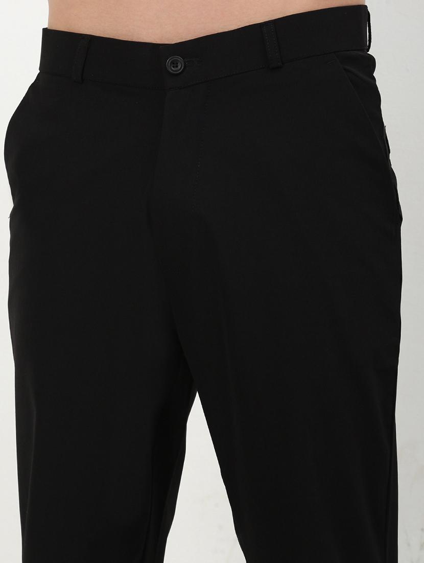 men low rise solid flat front casual trouser - 21720910 - Standard Image - 5
