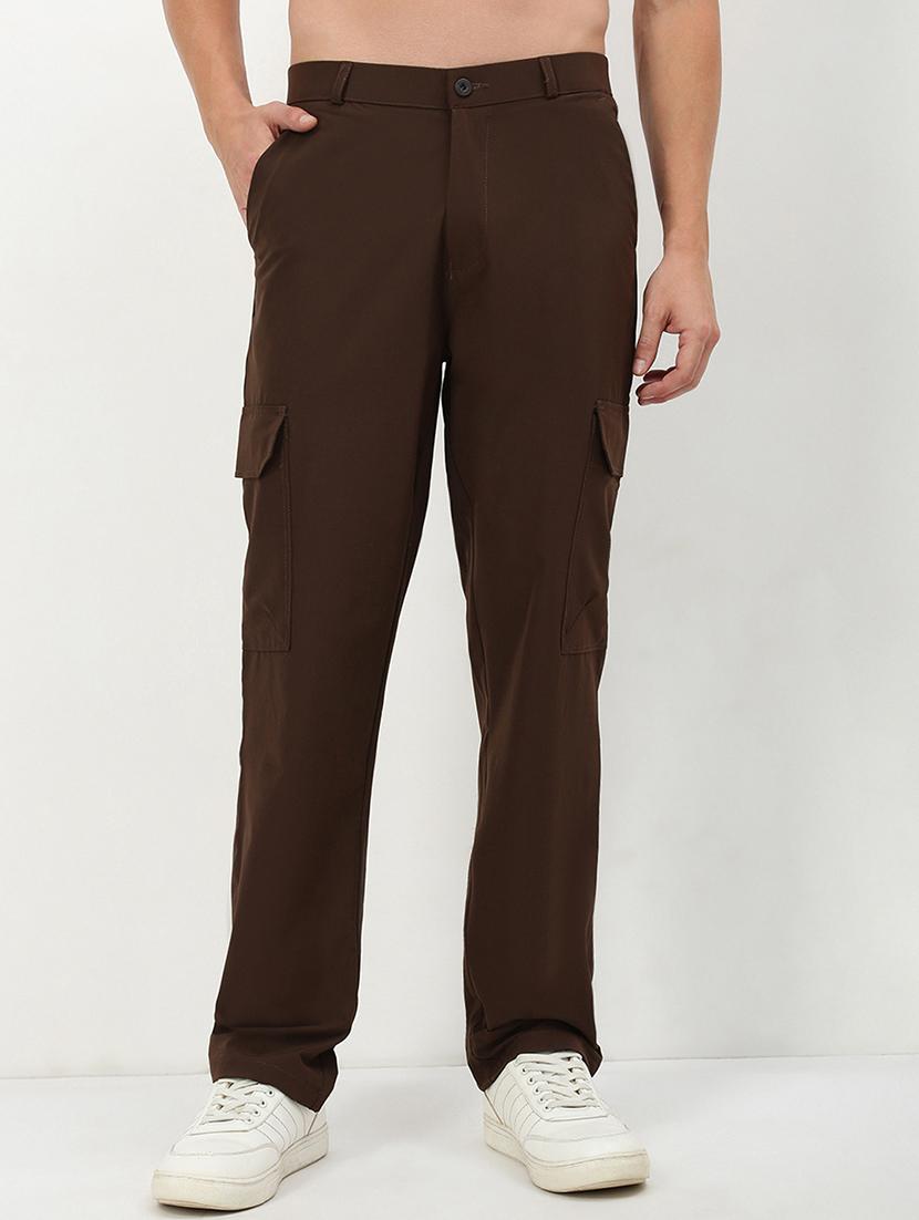 men low rise solid flat front casual trouser - 21720911 - Zoom Image - 0