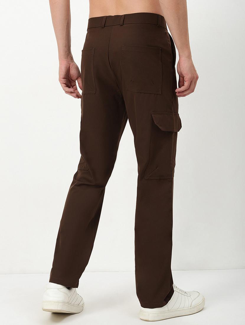 men low rise solid flat front casual trouser - 21720911 - Standard Image - 3