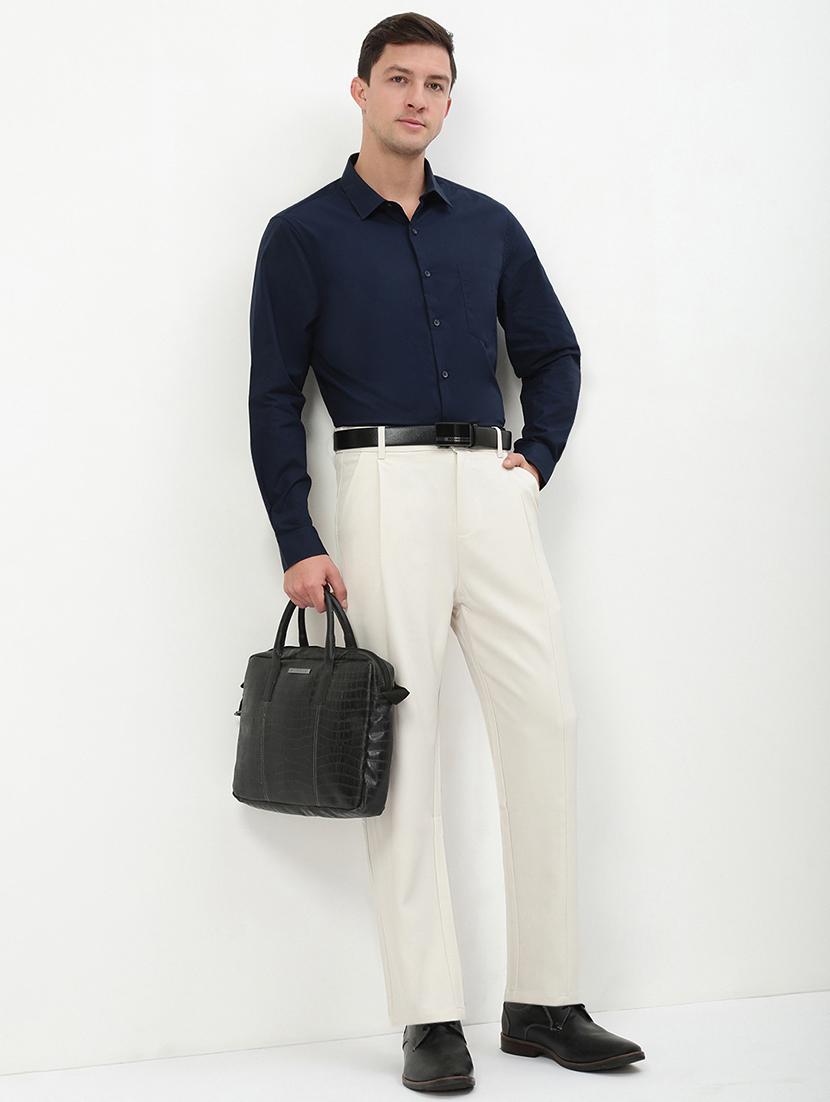 men mid rise solid pleated formal trouser - 21720912 - Standard Image - 5