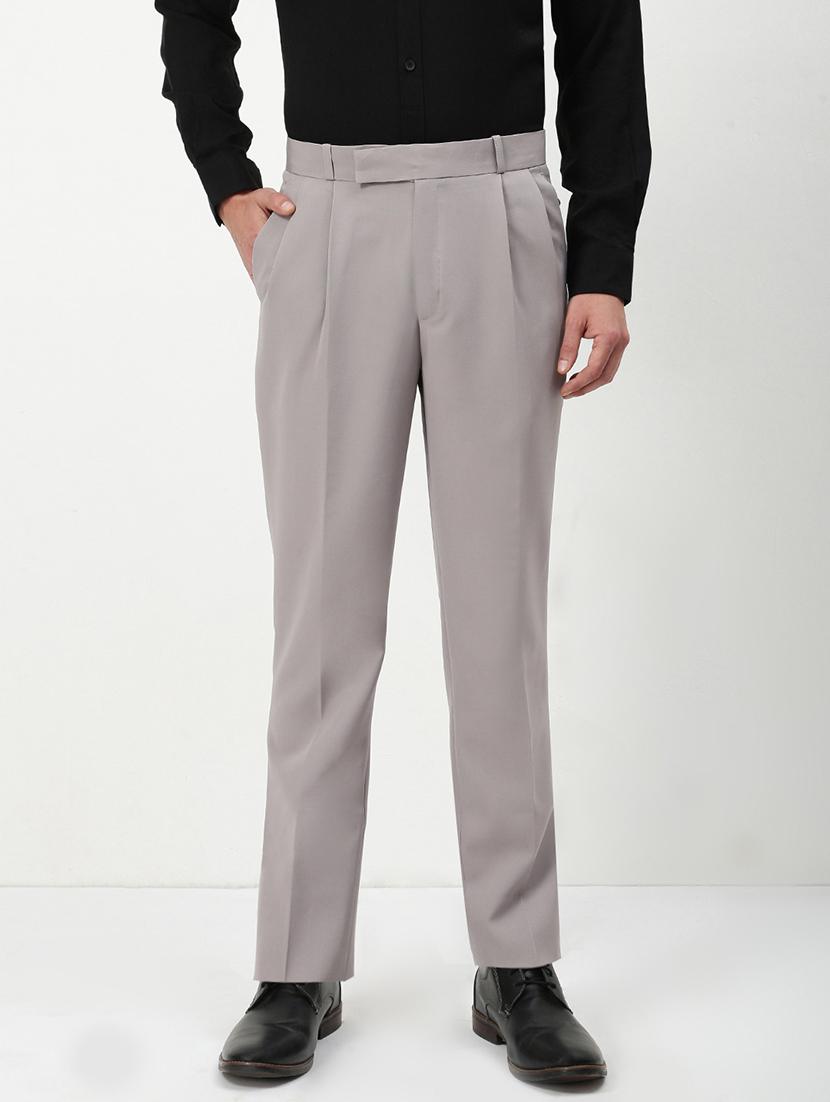 men mid rise solid pleated formal trouser - 21720913 - Zoom Image - 0