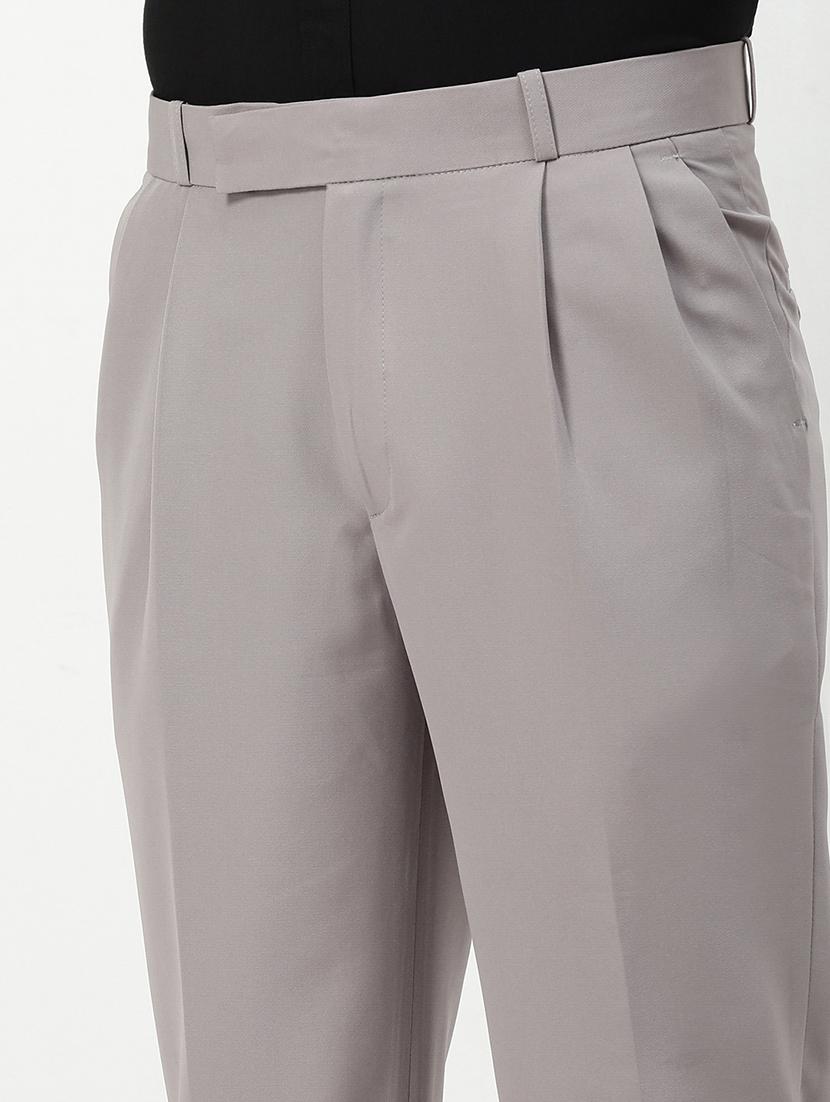 men mid rise solid pleated formal trouser - 21720913 - Standard Image - 5