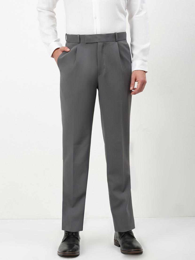 men mid rise solid pleated formal trouser - 21720916 - Zoom Image - 0