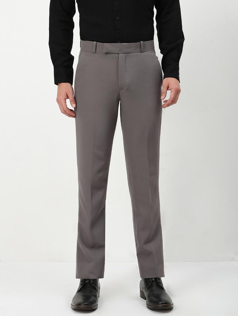 men mid rise solid flat front formal trouser - 21720918 -  Zoom Image - 0