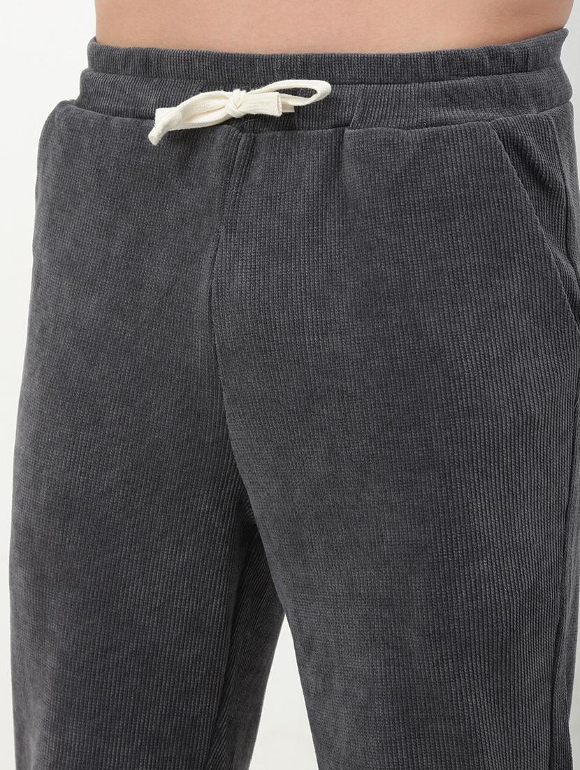 men low rise solid ankle length track pant - 21720919 - Standard Image - 5