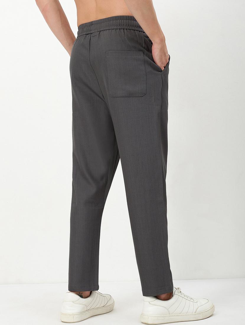 men low rise solid ankle length track pant - 21720923 - Standard Image - 3