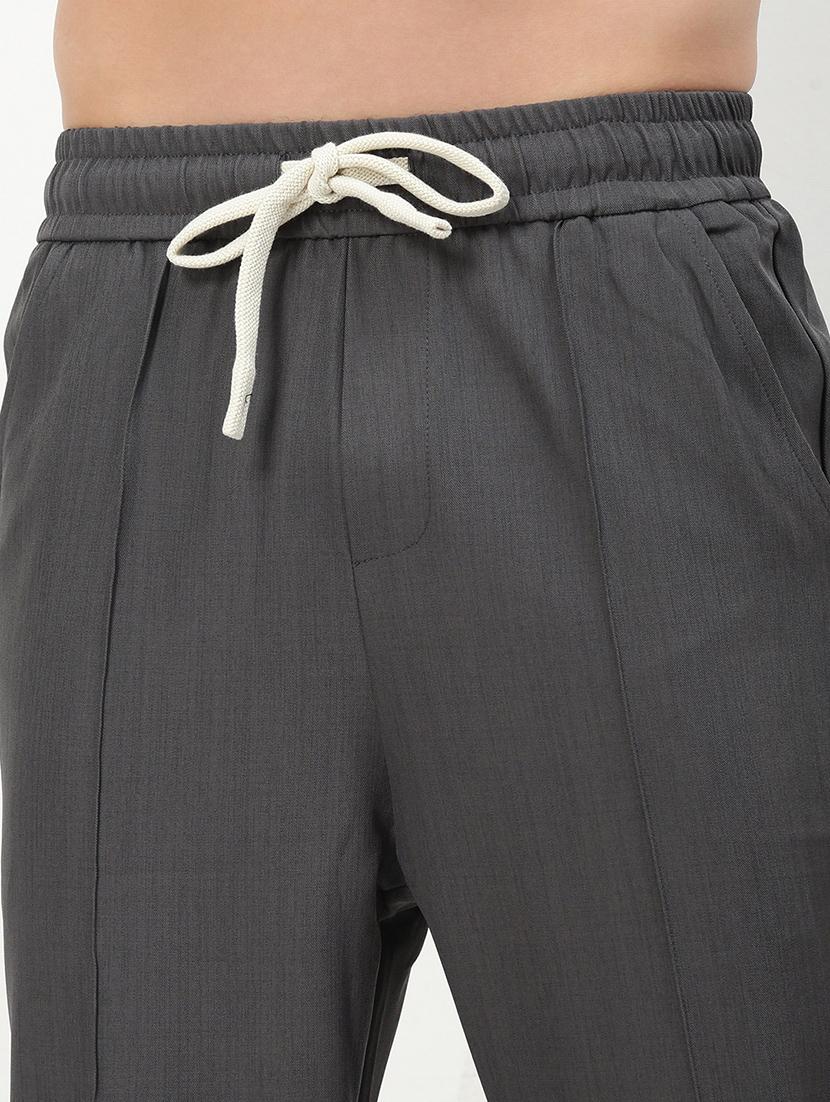 men low rise solid ankle length track pant - 21720923 - Standard Image - 5
