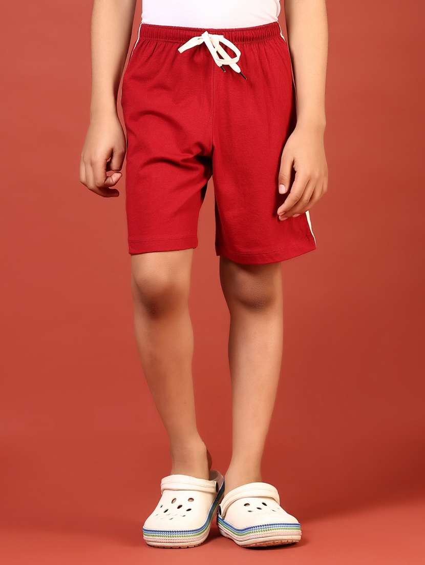boys red tapered mid rise shorts - 21720976 - Zoom Image - 0