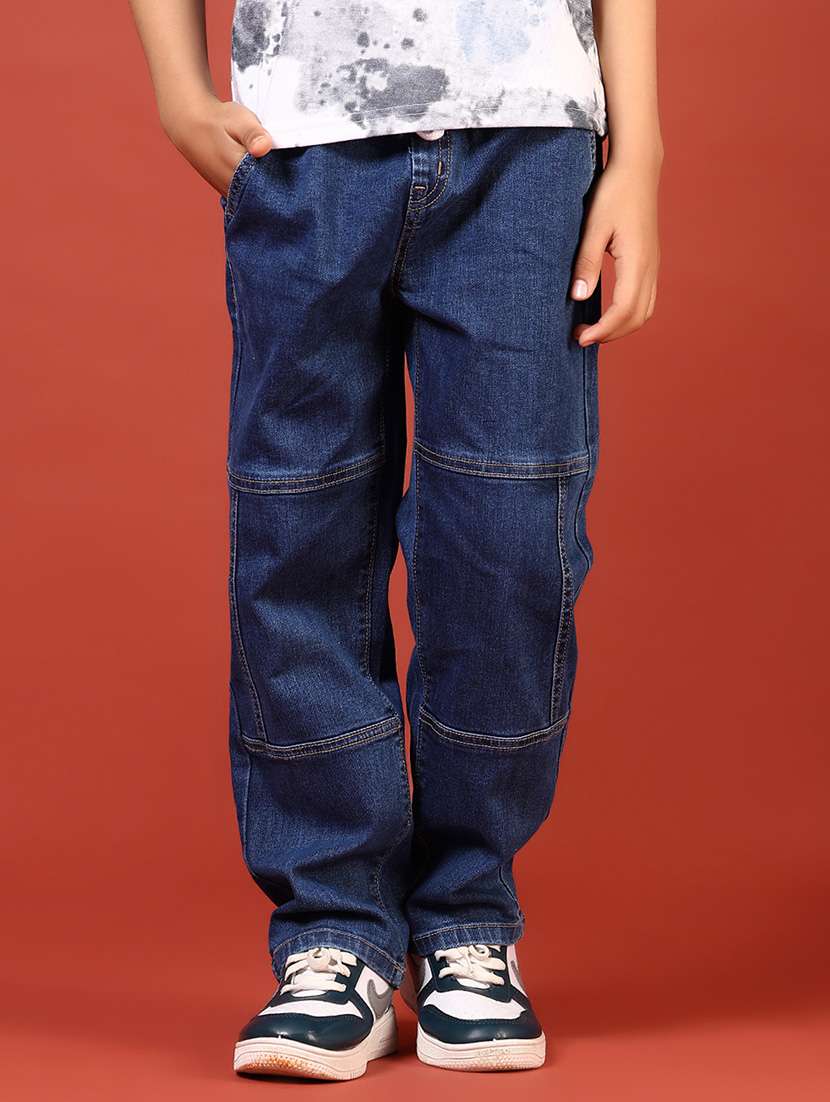 boys solid mid rise relaxed fit jean