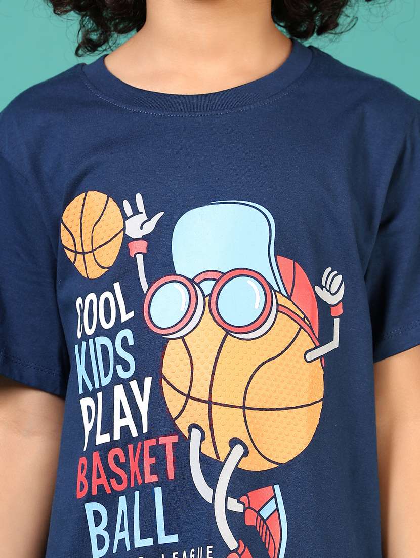 boys navy blue graphic short sleeve t-shirt - 21721036 -  Standard Image - 5
