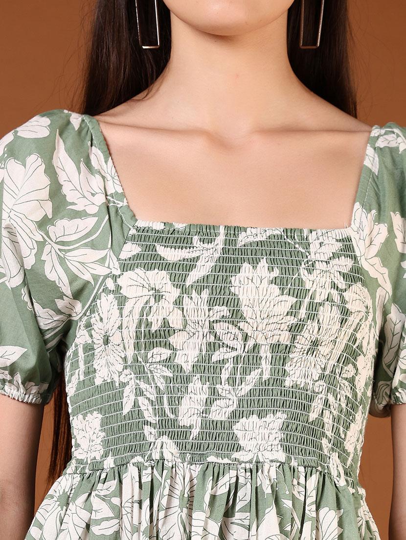 women green floral printed puff sleeve top - 21721053 - Standard Image - 5
