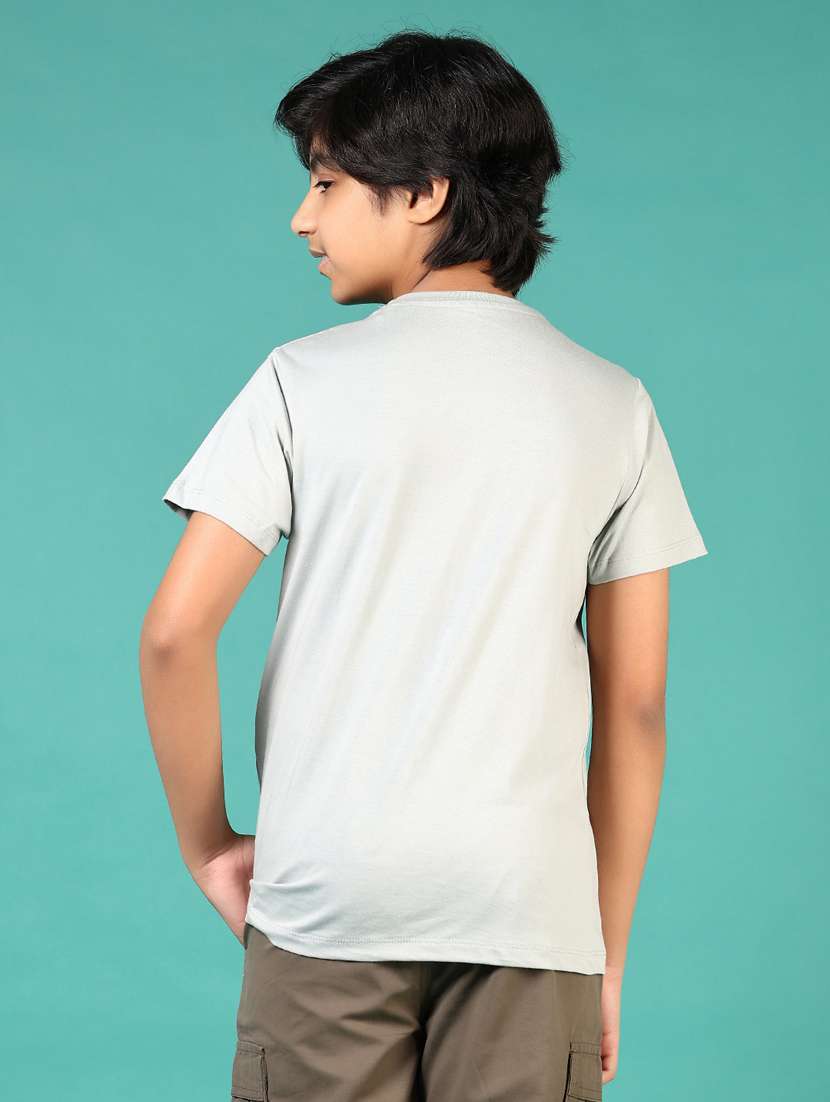 boys grey front print short sleeve t-shirt - 21721082 - Standard Image - 3