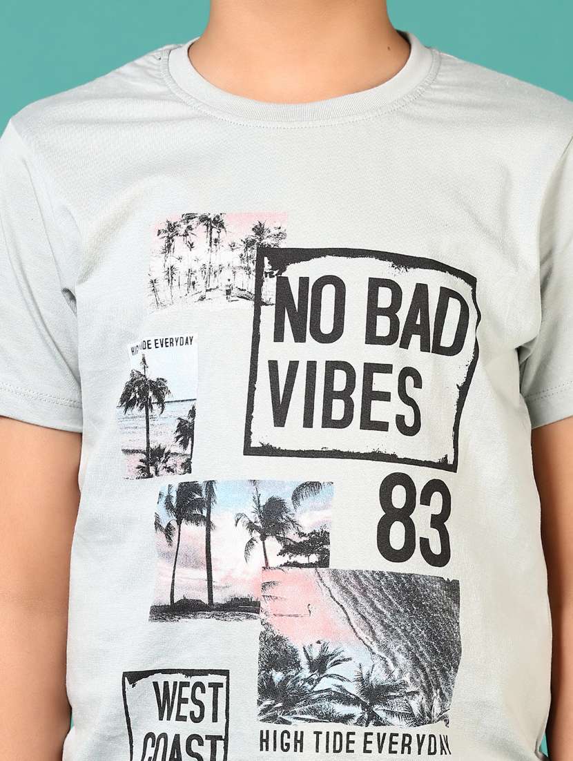 boys grey front print short sleeve t-shirt - 21721082 - Standard Image - 5