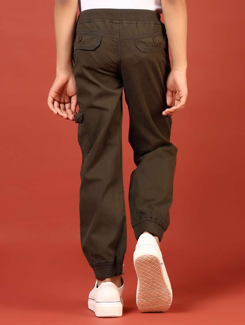 boys solid mid rise cargo - 21721090 -  Standard Image - 3