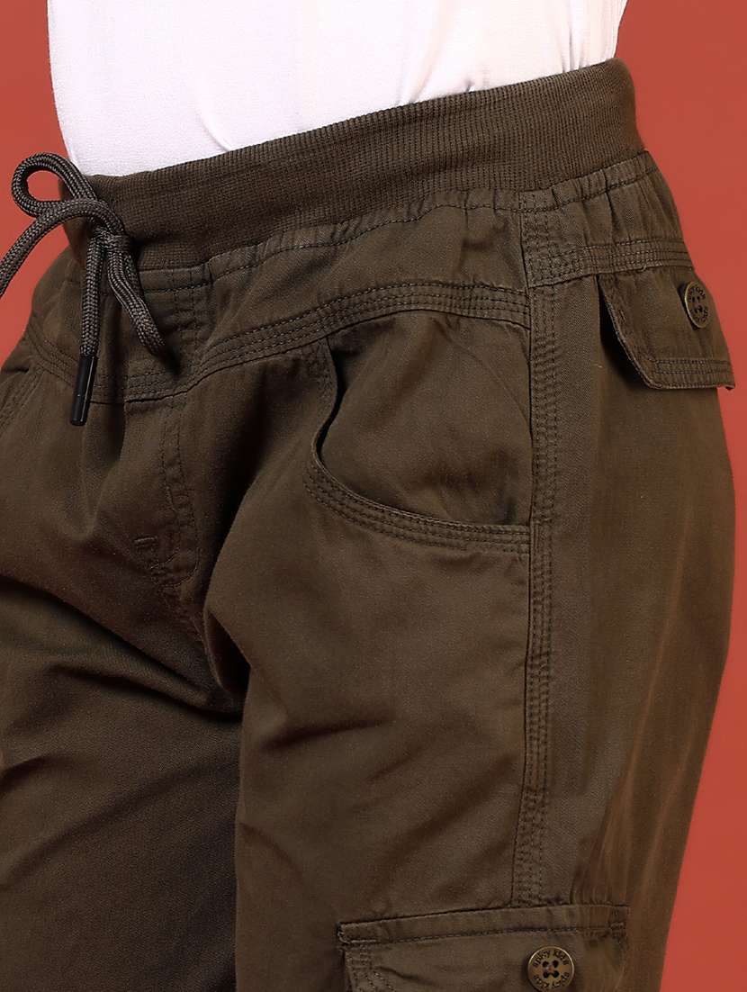 boys solid mid rise cargo - 21721090 -  Standard Image - 5