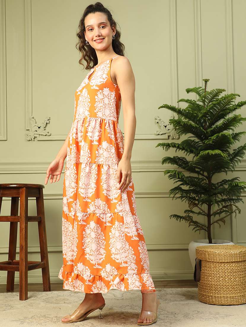 women shoulder strap neck printed tiered dress - 21721180 -  Standard Image - 3