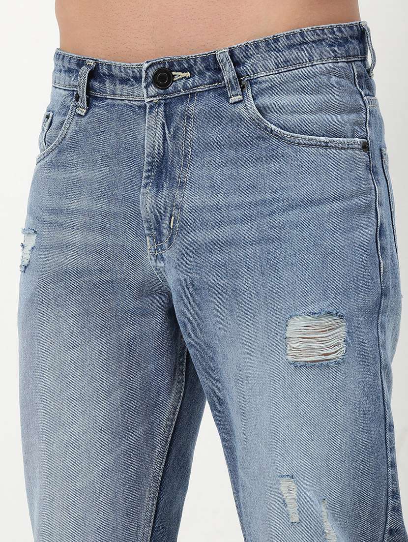 men low rise distressed denim jeans - 21721352 - Standard Image - 5