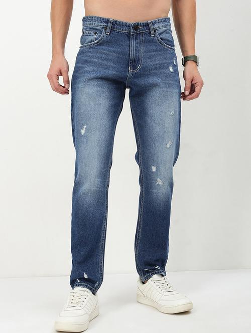 men low rise distressed denim jeans - 21721354 -  Standard Image - 0