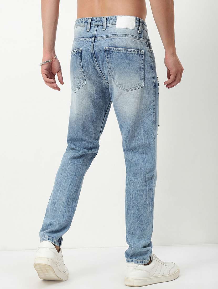 men low rise distressed denim jeans - 21721356 - Standard Image - 3