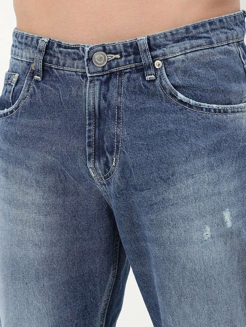 men low rise distressed denim jeans - 21721357 - Standard Image - 5