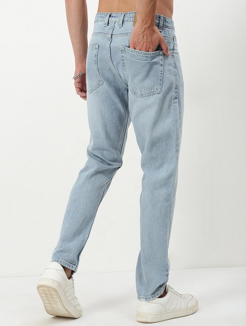 men low rise plain denim jeans - 21721359 - Standard Image - 3