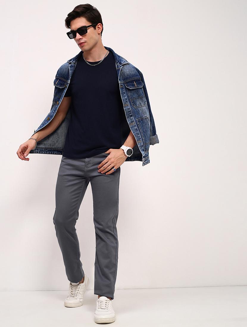 men low rise plain denim jeans - 21721369 - Standard Image - 3