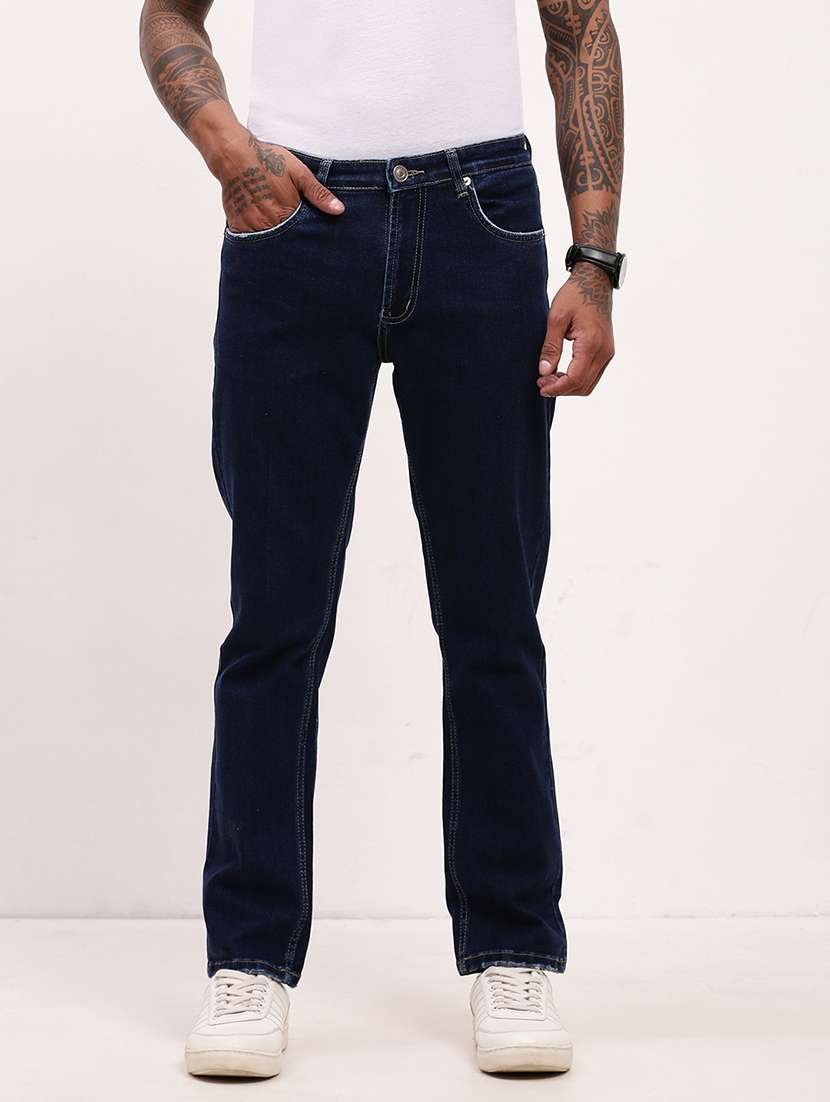 men low rise washed denim jeans