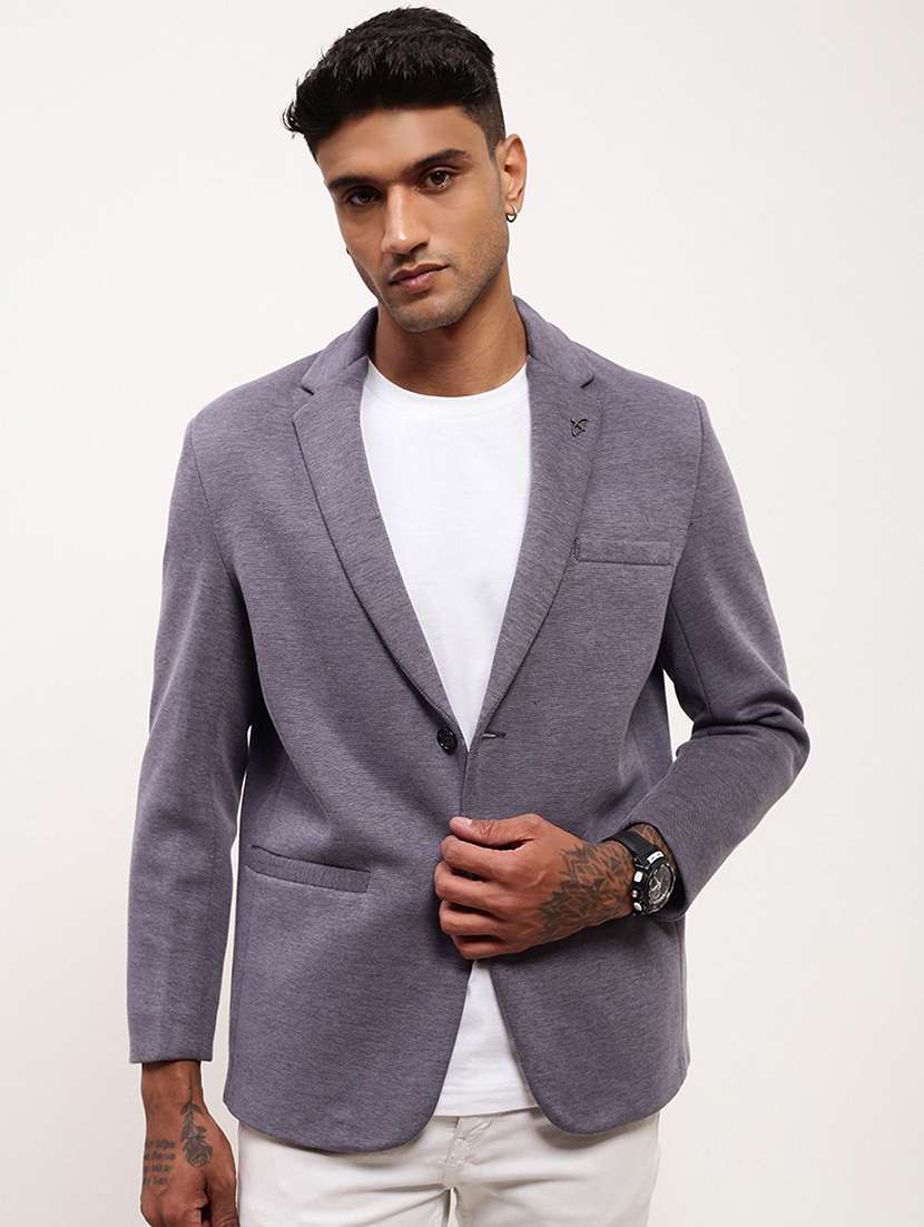 men's solid single-breasted blazer - 21721376 -  Zoom Image - 0