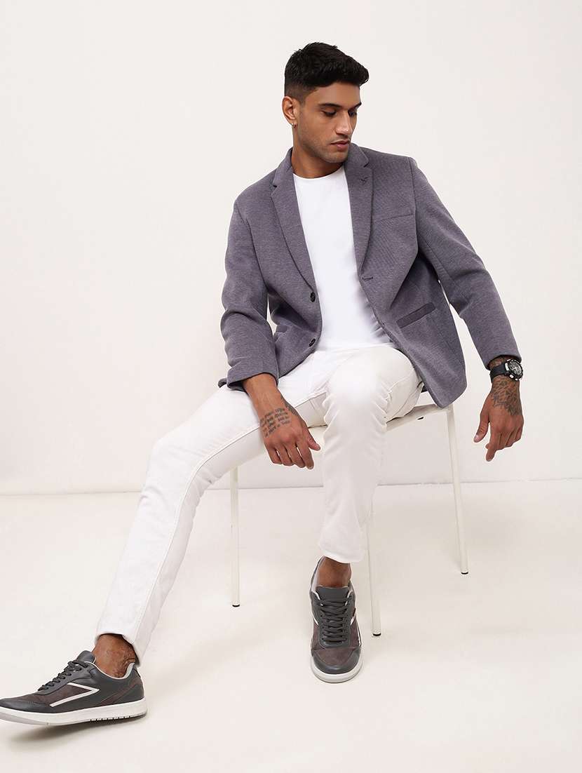 men's solid single-breasted blazer - 21721376 -  Standard Image - 3