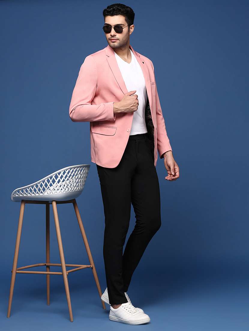men's solid single-breasted blazer - 21721378 -  Standard Image - 3