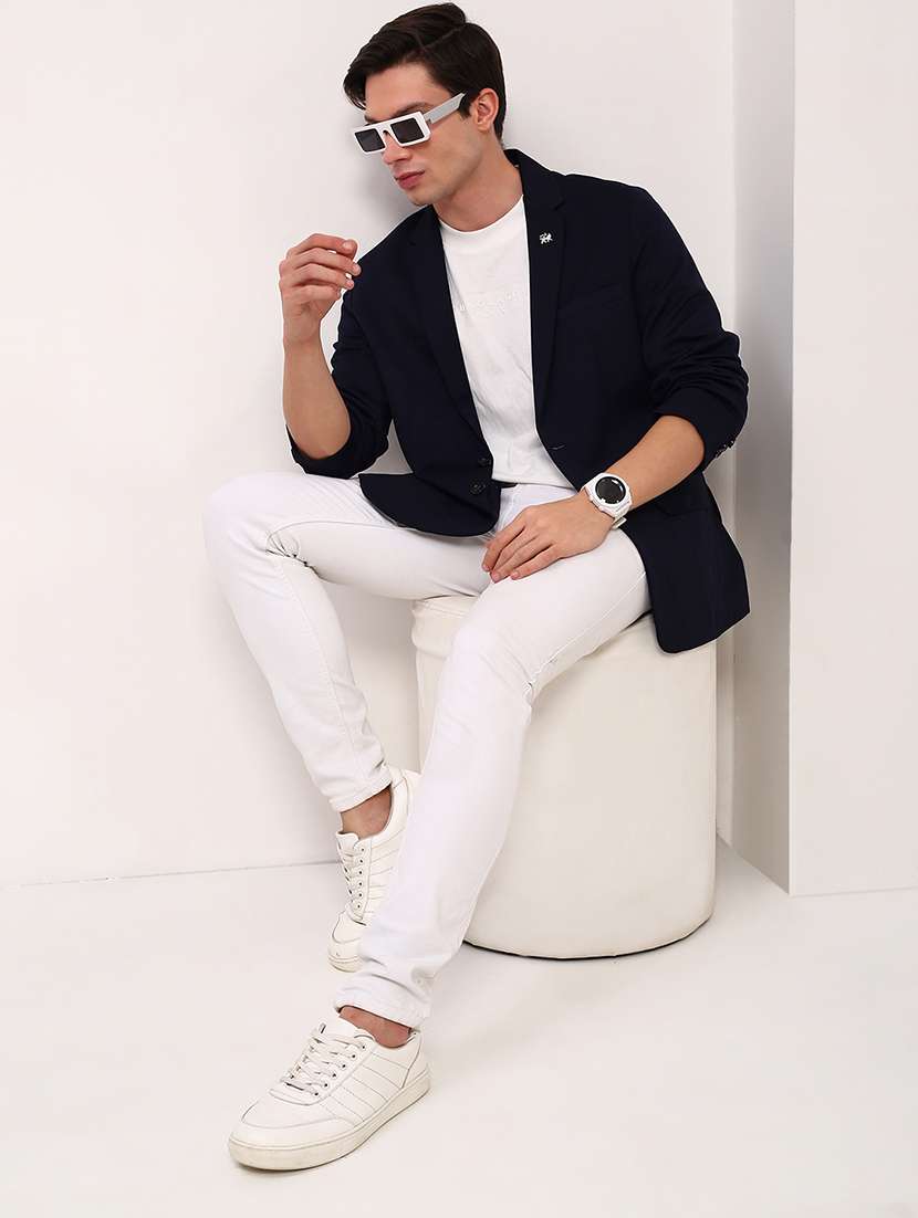 men's solid single-breasted blazer - 21721379 -  Standard Image - 3