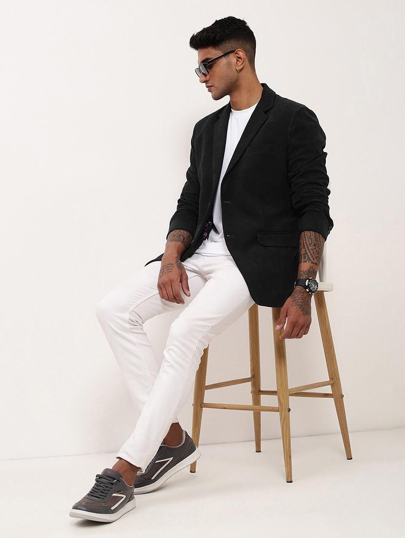 men's solid single-breasted blazer - 21721383 - Standard Image - 3