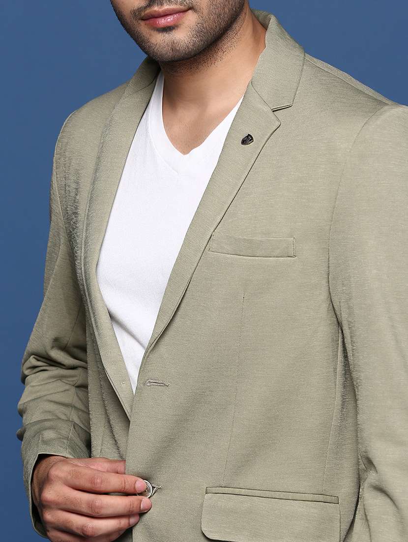 Men's Solid Single-breasted Blazer - 21721387 -  Standard Image - 5