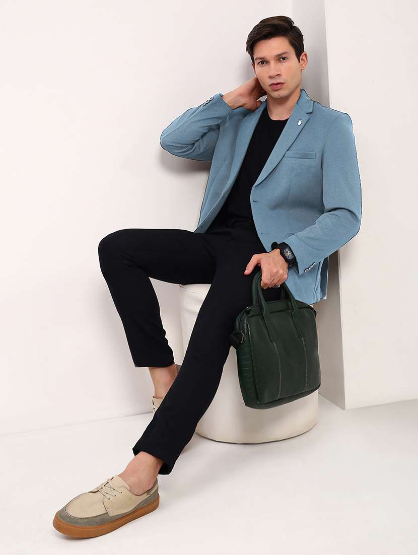 men's solid single-breasted blazer - 21721393 -  Standard Image - 3