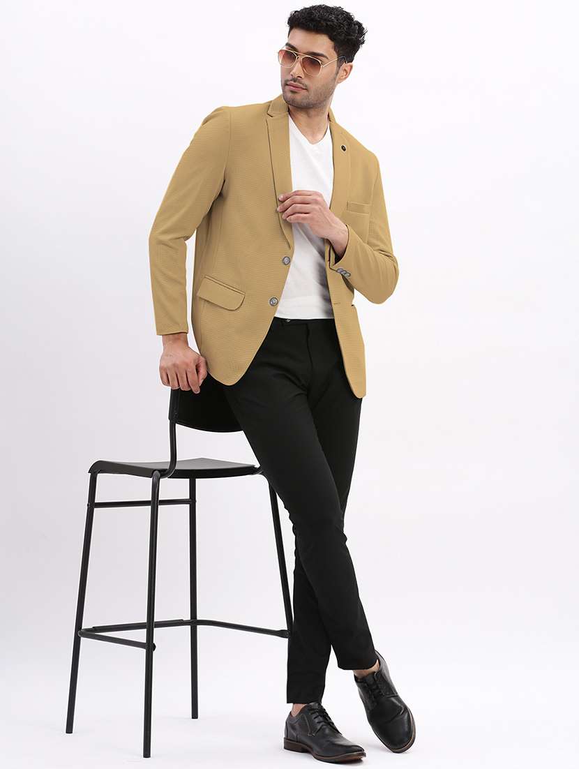 men's solid single-breasted blazer - 21721394 -  Standard Image - 3