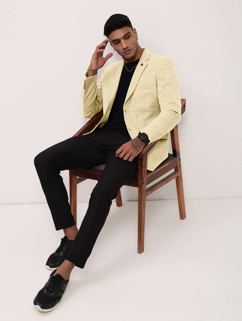 men's solid single-breasted blazer - 21721399 -  Standard Image - 3