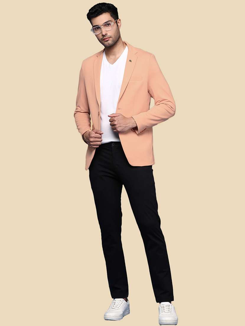 men's solid single-breasted blazer - 21721402 -  Standard Image - 3