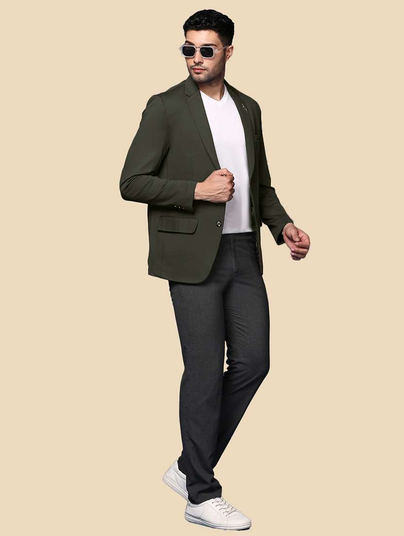 men's solid single-breasted blazer - 21721408 -  Standard Image - 3