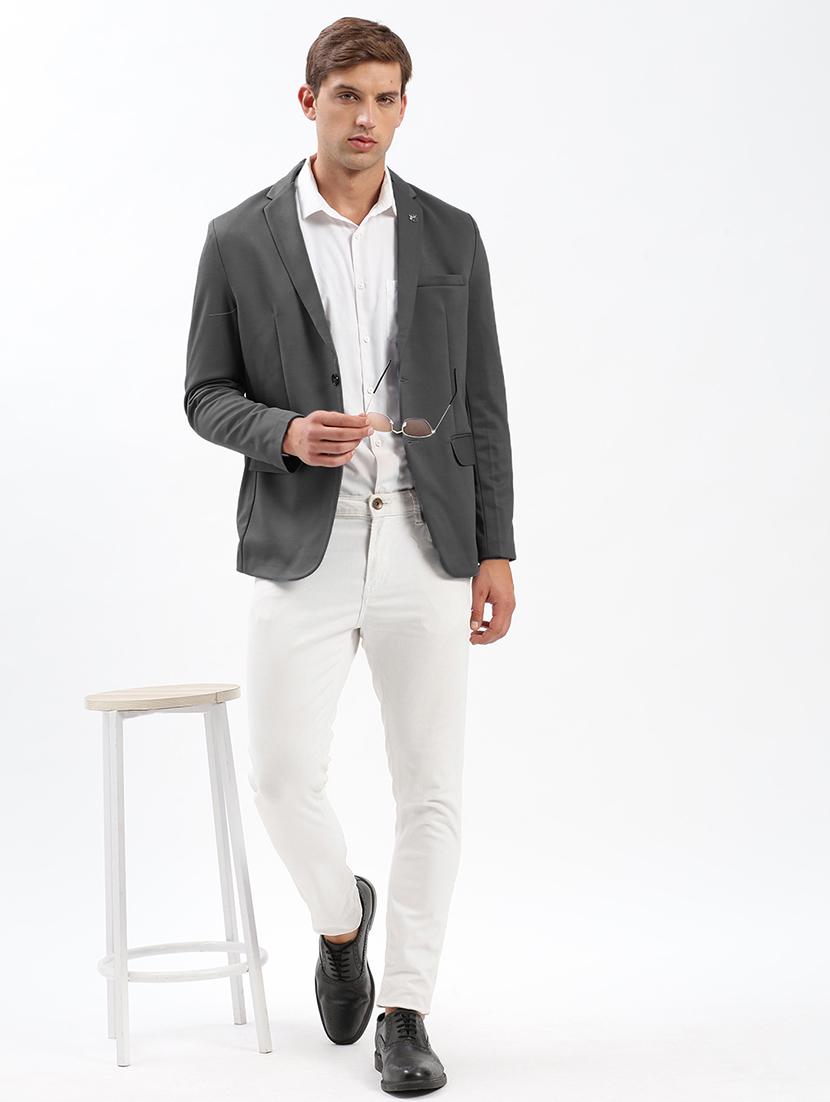 men's solid single-breasted blazer - 21721411 - Standard Image - 3