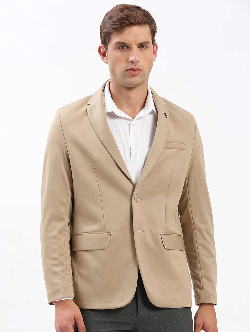 men's solid single-breasted blazer