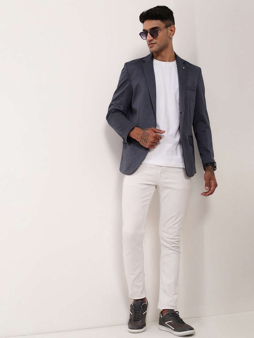 men's solid single-breasted blazer - 21721415 -  Standard Image - 3