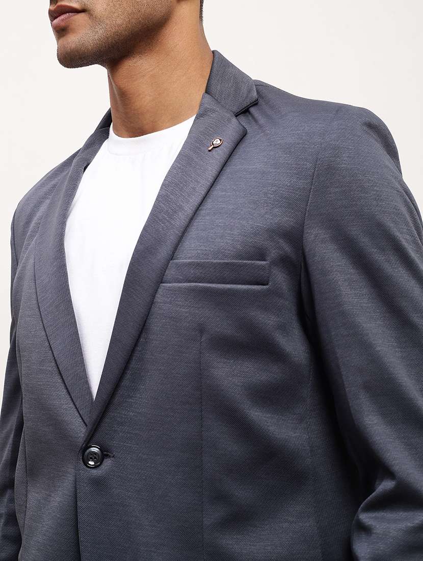men's solid single-breasted blazer - 21721415 -  Standard Image - 5
