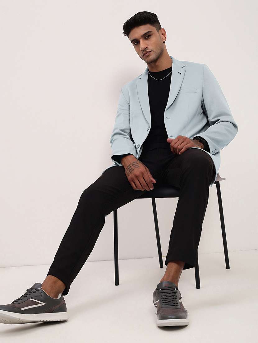 men's solid single-breasted blazer - 21721418 -  Standard Image - 3