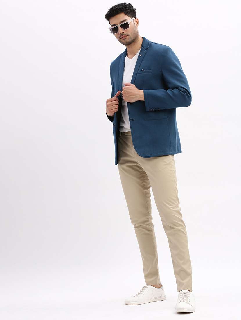 men's solid single-breasted blazer - 21721419 -  Standard Image - 3